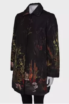 Puffed coat in print