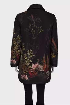Puffed coat in print