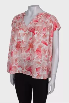 Loose print blouse