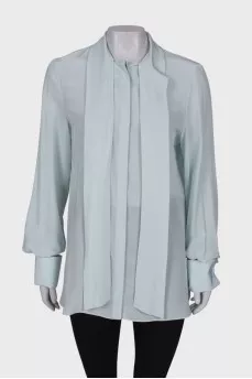 Turquoise silk shirt
