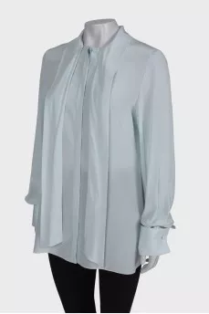 Turquoise silk shirt