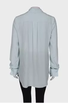 Turquoise silk shirt