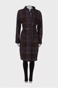 Dark purple coat decorated with sequins