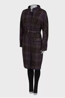 Dark purple coat decorated with sequins