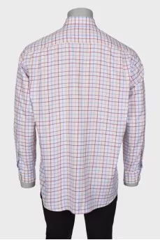 Men's white plaid shirt