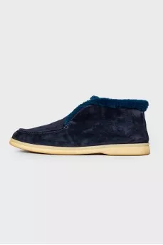 Navy padded loafers