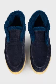 Navy padded loafers