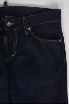 Men's dark blue plain jeans
