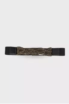 Belt decorated with a chain with rhinestones