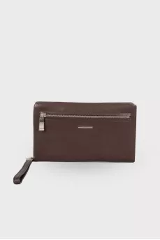 Men's wallet with silver hardware