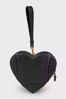 Heart-shaped bag with gold-tone hardware