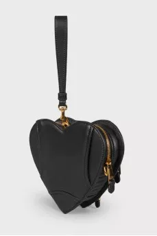 Heart-shaped bag with gold-tone hardware