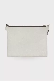 Silver bag with brand logo
