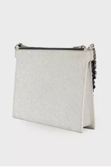 Silver bag with brand logo