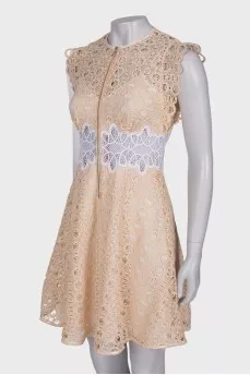 Beige lace dress