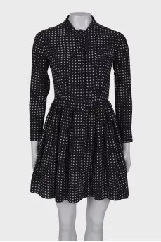 Silk dress with polka dot print