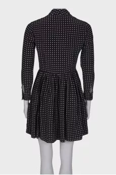 Silk dress with polka dot print