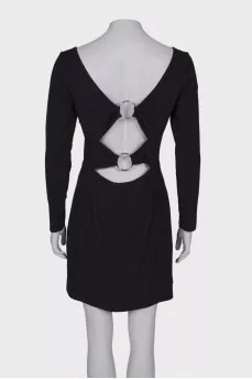 Open back dress with tag