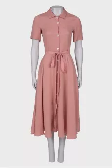 Silk maxi shirt dress