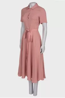 Silk maxi shirt dress
