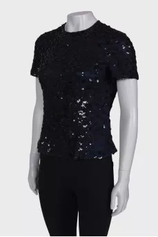 Navy T-shirt with sequins