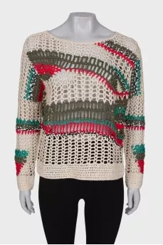 Knitted sweater with tag