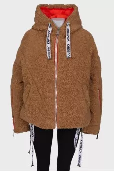 Cropped faux fur jacket