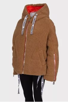 Cropped faux fur jacket