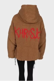 Cropped faux fur jacket