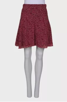 Red loose print skirt