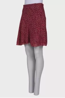 Red loose print skirt