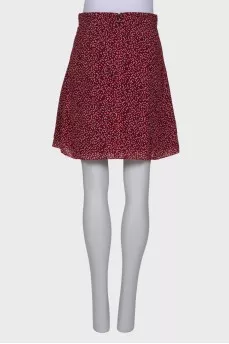 Red loose print skirt