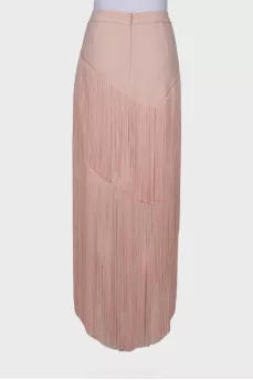 Pink skirt with long fringe