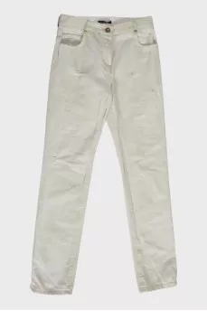 Light green ripped effect jeans