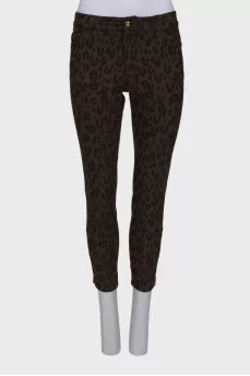 Brown jeans with embroidery
