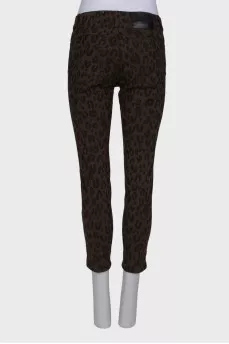 Brown jeans with embroidery