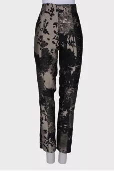 Beige floral pants