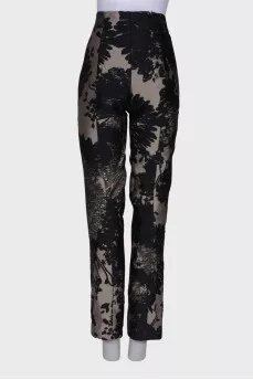 Beige floral pants