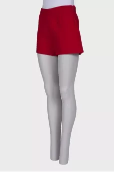 Red wool and silk shorts