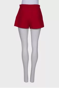 Red wool and silk shorts