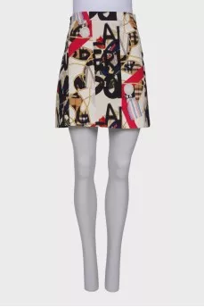 Straight skirt in print