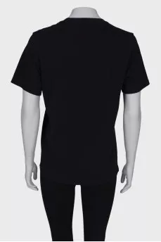Black zebra print T-shirt