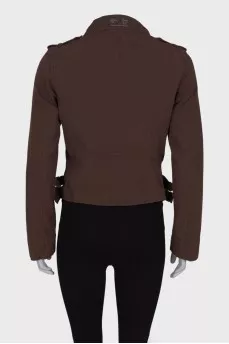 Asymmetric zip fabric jacket