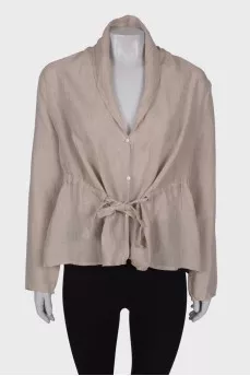 Linen blouse with belt