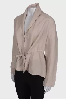Linen blouse with belt