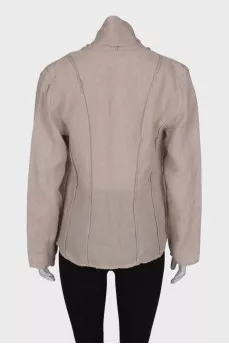 Linen blouse with belt