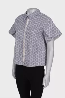 Striped shirt with short sleeves
