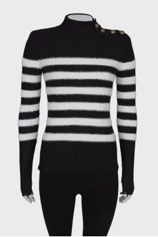 Black and white striped sweater