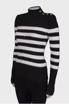 Black and white striped sweater