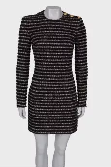 Striped dress with lurex